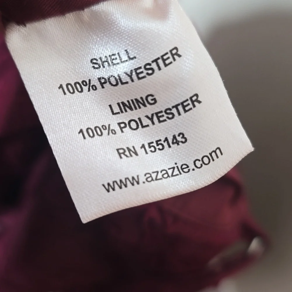 Azazie Denisa Wine Color Floral Burnout Spaguetti Straps Size 14 NwT. - Picture 16 of 16